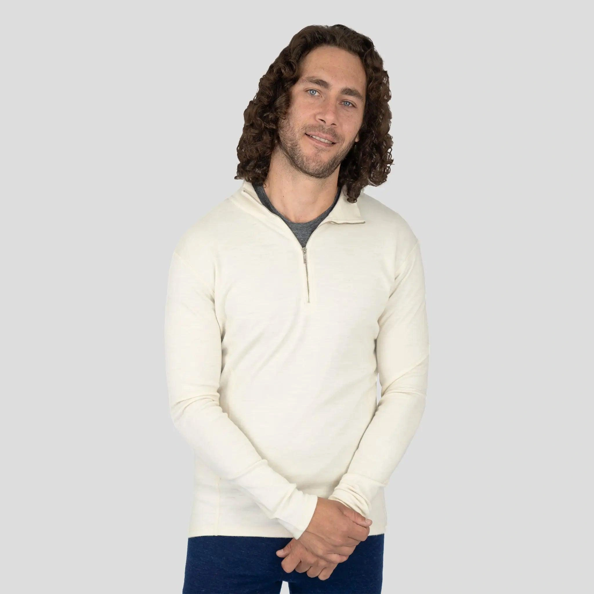 Cozy Alpaca Base Layer Men's Lightweight Half-Zip Comfort